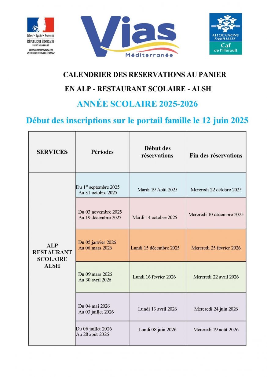Calendrier 2025-2026