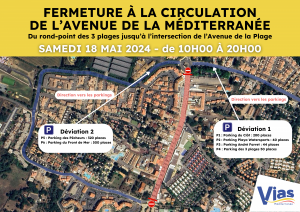 FERMETURE À LA CIRCULATION DE L’AVENUE DE LA MÉDITERRANÉE